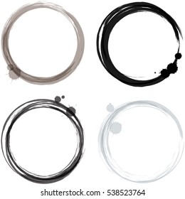 Set of different Grunge circles with place for your text. vector illustration.