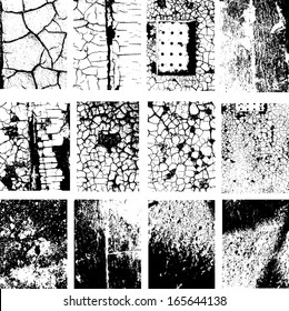 Set of different grunge and natural  textures