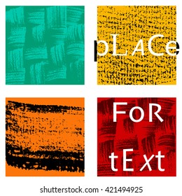 Set of different Grunge squares with place for your text. vector illustration. Abstract geometric shapes.