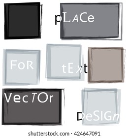 Set of different Grunge squares with place for your text. vector illustration. Abstract geometric shapes.