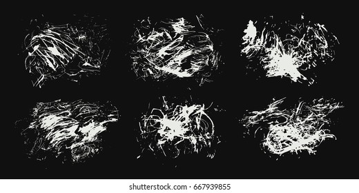 Set of different grunge textures. Abstract halftone vector illustration isolated.