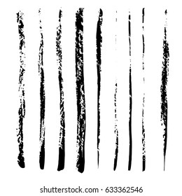 Set of different grunge vector brush strokes. Variety abstract paint stripes. Distressed banners. Isolated paint brush pack. Dry borders. Halftone paints. Large collection of hand drawn textures.