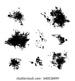 Set of different grunge vector brush strokes. Variety abstract paint stripes. Distressed banners. Isolated paint brush pack. Dry borders. Halftone paints. Large collection of hand drawn textures.