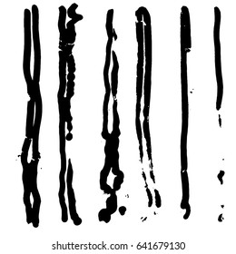Set of different grunge vector brush strokes. Variety abstract paint stripes. Distressed banners. Isolated paint brush pack. Dry borders. Halftone paints. Large collection of hand drawn textures.