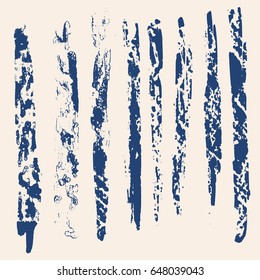 Set of different grunge vector brush strokes. Variety abstract paint stripes. Distressed banners. Isolated paint brush pack. Dry borders. Halftone paints. Large collection of hand drawn textures.