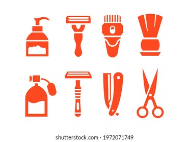 set of different hair shave icons vector