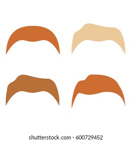 Set of different hairstyles of male hair of the head. Hair color blonde, red, brunette. In flat style a vector