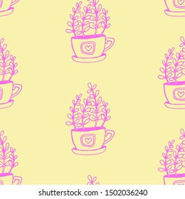 Set of different hand drawn house plants in pots. Isolated decorative plants: aloe, crassula, flower for design template, icon, gift card. Sketch style vector illustration.