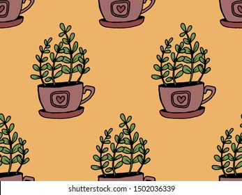 Set of different hand drawn house plants in pots. Isolated decorative plants: aloe, crassula, flower for design template, icon, gift card. Sketch style vector illustration.