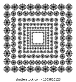 Set of different hand drawn snowflakes pattern brush Merry Christmas - Vector EPS10.