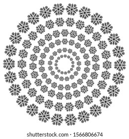 Set of different hand drawn snowflakes pattern brush Merry Christmas - Vector EPS10.