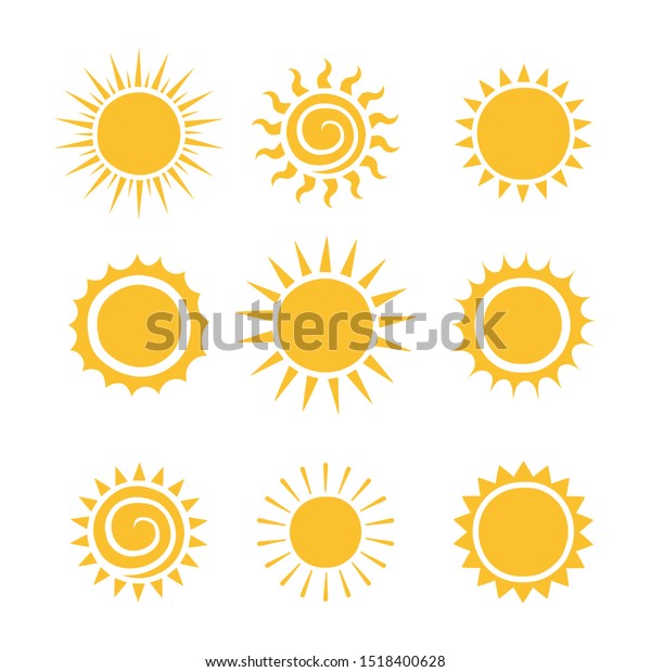 Set Different Hand Drawn Sun Icons Stock Vector (Royalty Free ...