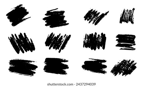 Set of different hand drawn, vector strokes.