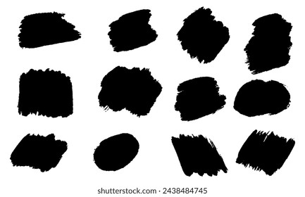 Set of different hand drawn, vector strokes.