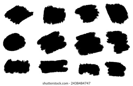 Set of different hand drawn, vector strokes.