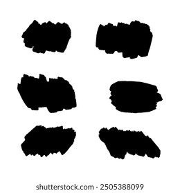 Set of different hand drawn, vector strokes.