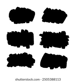 Set of different hand drawn, vector strokes.