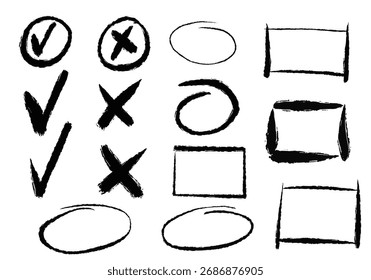 Set of different hand drawn, vector doodles.