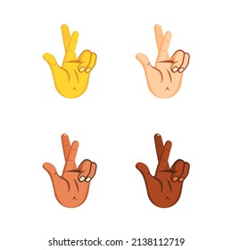 Set of different hand icons doing gestures Vector illustration