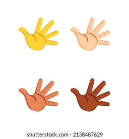 Set of different hand icons doing gestures Vector illustration