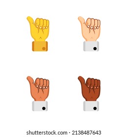 Set of different hand icons doing gestures Vector illustration