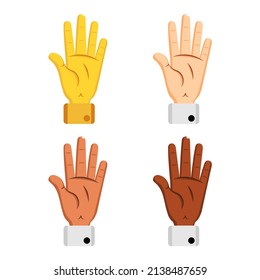 Set of different hand icons doing gestures Vector illustration