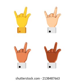 Set of different hand icons doing gestures Vector illustration