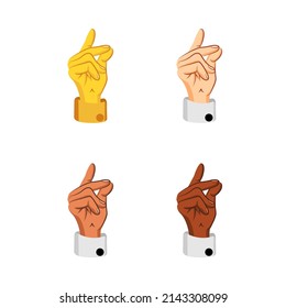 Set of different hand icons doing gestures Vector illustration
