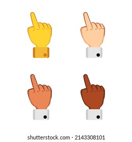 Set of different hand icons doing gestures Vector illustration