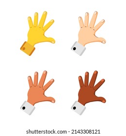 Set of different hand icons doing gestures Vector illustration