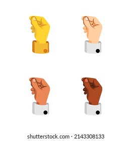 Set of different hand icons doing gestures Vector illustration