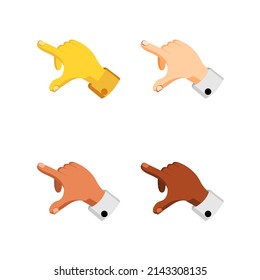 Set of different hand icons doing gestures Vector illustration