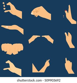 Set of different hands icons and symbols vector illustration
