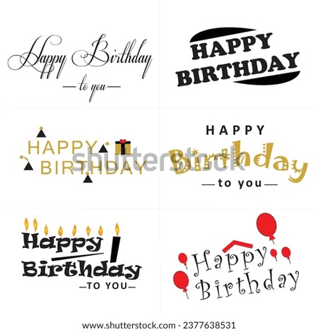 Set of different Happy Birthday design