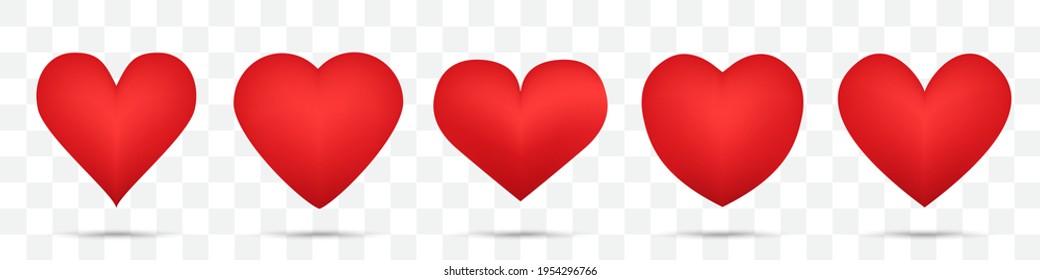 Set of different heart icons. Vector illustration
