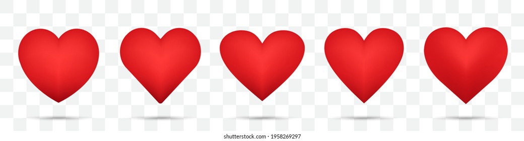 Conjunto de diferentes iconos de corazón. Ilustración del vector