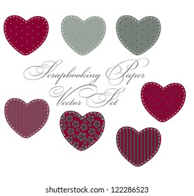 set of different hearts, design elements