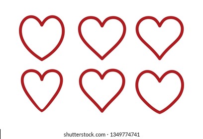 Set of different hearts icon