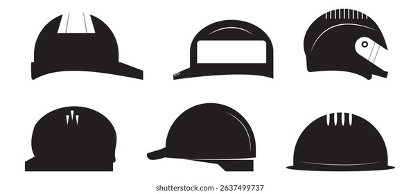 set of different helmet icons.