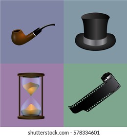 Set of different hipster objects, Vector illustration