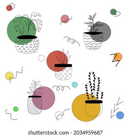 Conjunto de planos de líneas de diferentes plantas de hogar con detalles coloridos