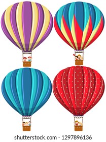 Set of different hot air balloon illustration