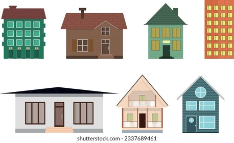 A set of different houses, private and multi-storey.