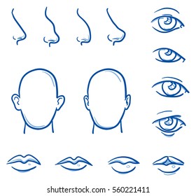 Parts of face.ai Royalty Free Stock SVG Vector and Clip Art