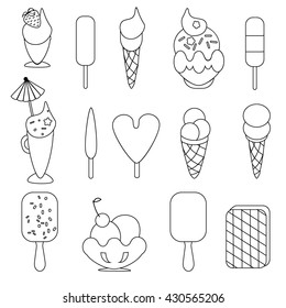 Set of different ice cream