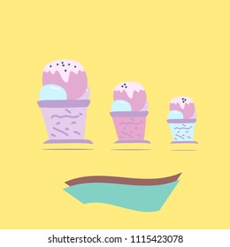 A set of different ice cream look page, vector illustration illustrations.