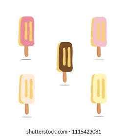 A set of different ice cream look page, vector illustration illustrations.