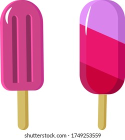 Set with different ice cream. Vector illustration on a white background.