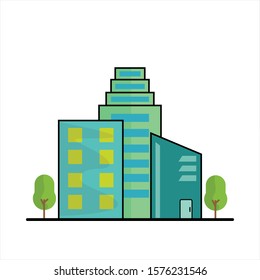 Set of different icon styles residential houses. City architecture retro and modern buildings. House front cartoon vector illustrations for web, apps, and advertisement.