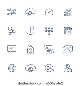 Set with different icons for apps, programs, sites